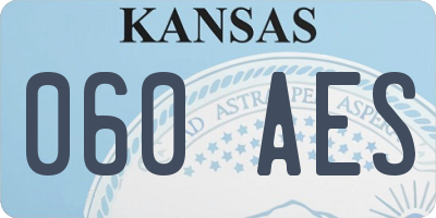 KS license plate 060AES