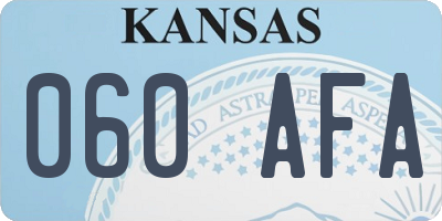 KS license plate 060AFA