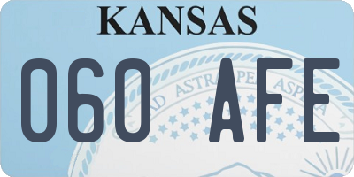 KS license plate 060AFE