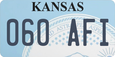 KS license plate 060AFI