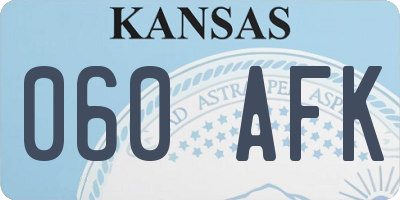 KS license plate 060AFK