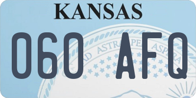 KS license plate 060AFQ