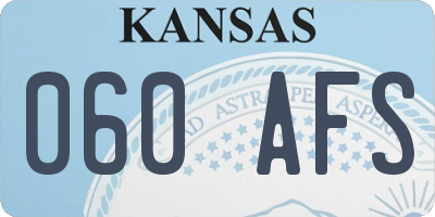 KS license plate 060AFS