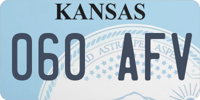 KS license plate 060AFV