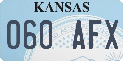 KS license plate 060AFX