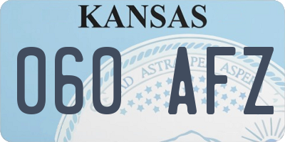 KS license plate 060AFZ