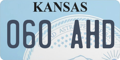 KS license plate 060AHD
