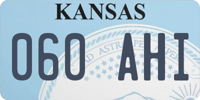 KS license plate 060AHI