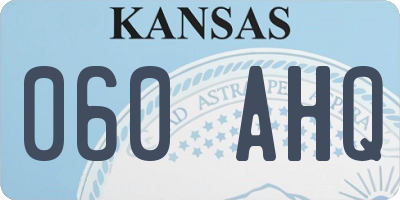 KS license plate 060AHQ