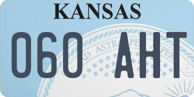 KS license plate 060AHT