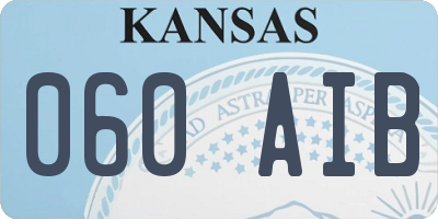 KS license plate 060AIB