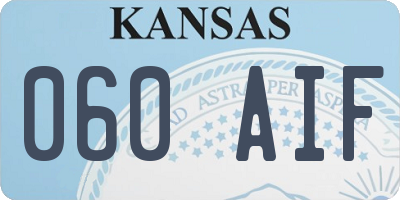 KS license plate 060AIF