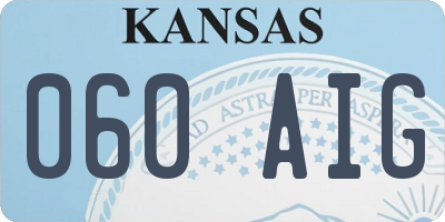 KS license plate 060AIG