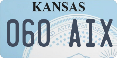 KS license plate 060AIX