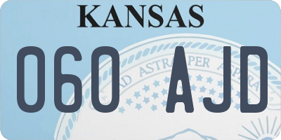 KS license plate 060AJD
