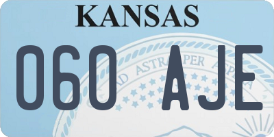 KS license plate 060AJE