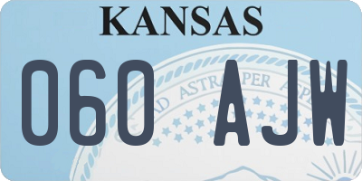 KS license plate 060AJW