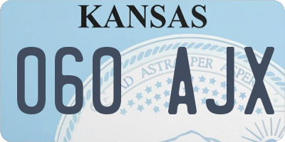 KS license plate 060AJX