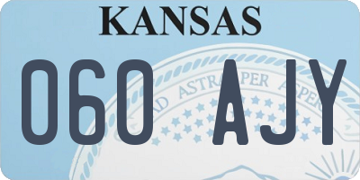 KS license plate 060AJY