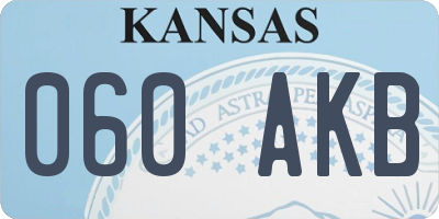 KS license plate 060AKB