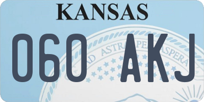 KS license plate 060AKJ