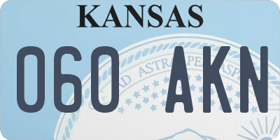 KS license plate 060AKN