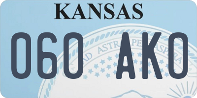 KS license plate 060AKO