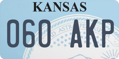 KS license plate 060AKP