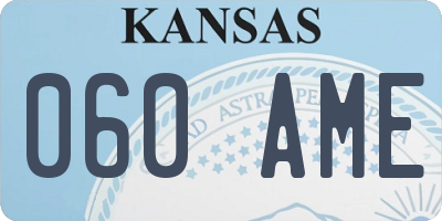 KS license plate 060AME