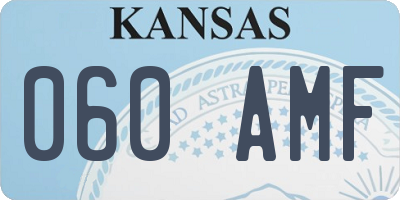 KS license plate 060AMF