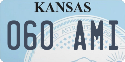 KS license plate 060AMI