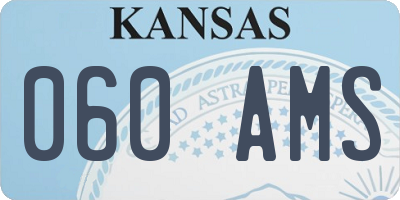 KS license plate 060AMS