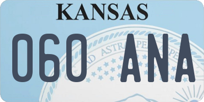 KS license plate 060ANA
