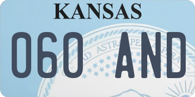 KS license plate 060AND