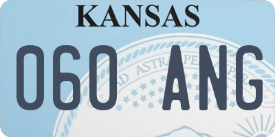 KS license plate 060ANG