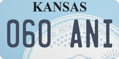 KS license plate 060ANI
