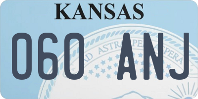 KS license plate 060ANJ
