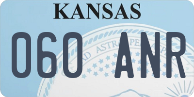 KS license plate 060ANR