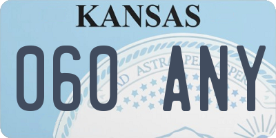 KS license plate 060ANY