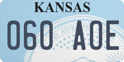 KS license plate 060AOE