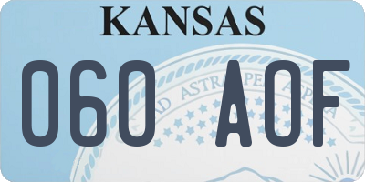 KS license plate 060AOF