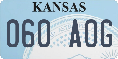 KS license plate 060AOG