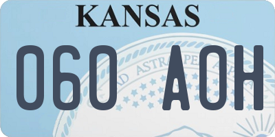 KS license plate 060AOH
