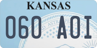 KS license plate 060AOI
