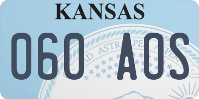 KS license plate 060AOS