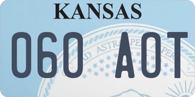 KS license plate 060AOT