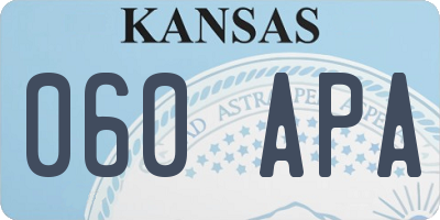KS license plate 060APA