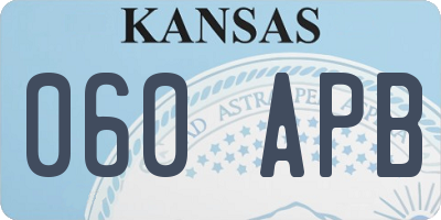 KS license plate 060APB