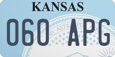 KS license plate 060APG
