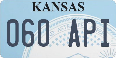 KS license plate 060API